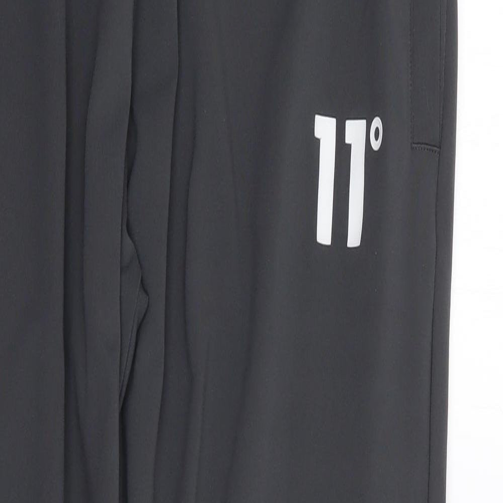 11 degrees Mens Grey  Polyester Jogger Trousers Size XL L28 in Regular Drawstring