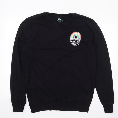 F&F Womens Black  Cotton Pullover Sweatshirt Size L  Pullover - Rainbow