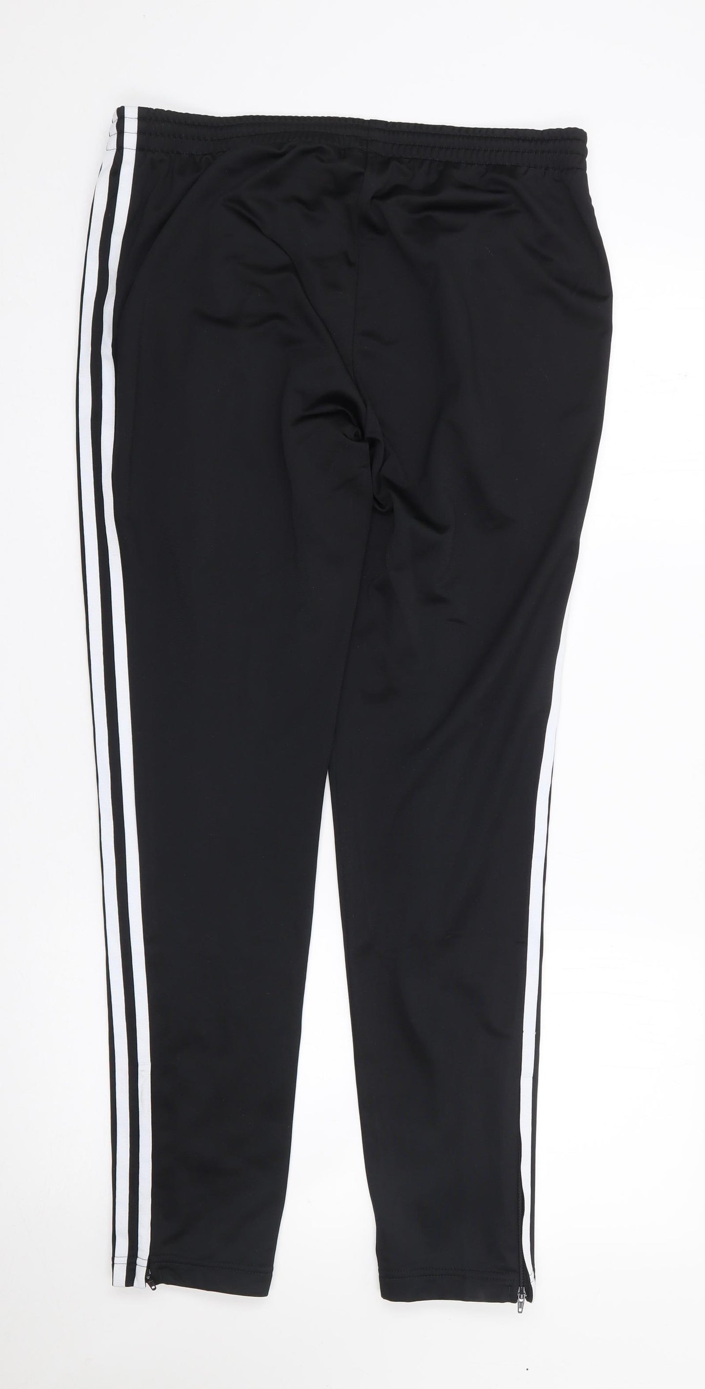 adidas Womens Black  Polyester Jogger Trousers Size 14 L29 in Regular Drawstring