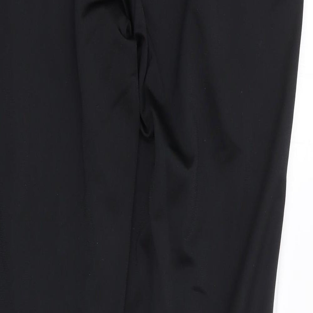 adidas Womens Black  Polyester Jogger Trousers Size 14 L29 in Regular Drawstring