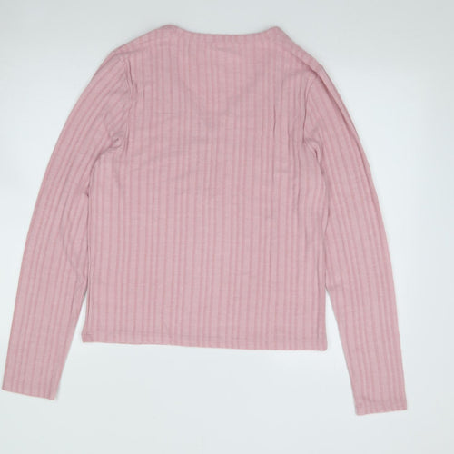Primark Womens Pink  Polyester Top Pyjama Top Size L   - Ribbed