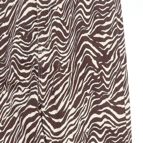 Reclaimed Vintage Womens Brown Animal Print 100% Cotton Straight Jeans Size 28 in L27 in Regular Zip