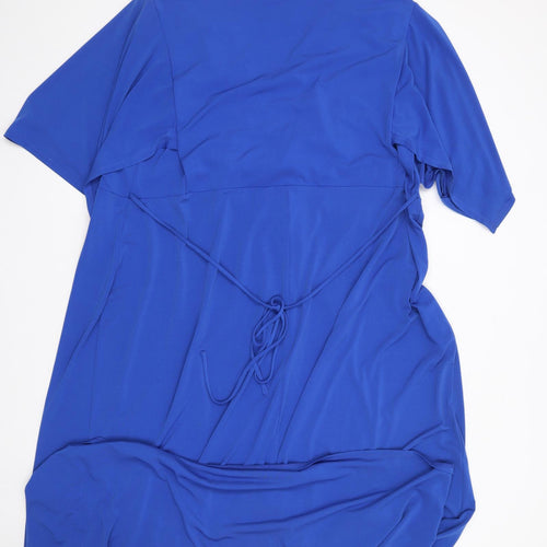 Marks and Spencer Womens Blue  Polyester Maxi  Size 28  V-Neck Pullover