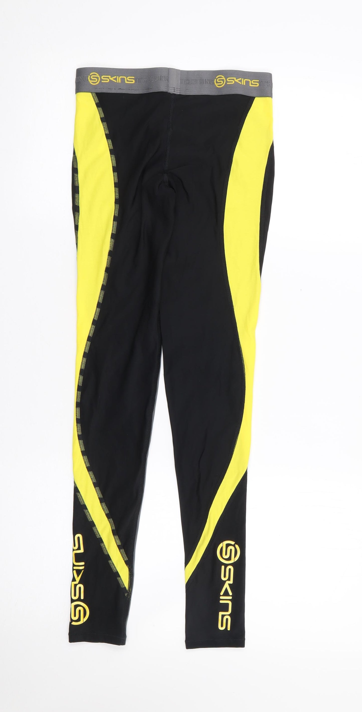 Skins Womens Black  Nylon Capri Leggings Size S L26 in Regular