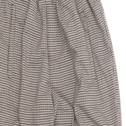 Zara Girls Brown Herringbone Polyester Chino Trousers Size 13-14 Years L22 in Regular