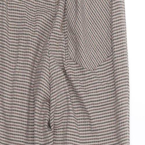 Zara Girls Brown Herringbone Polyester Chino Trousers Size 13-14 Years L22 in Regular
