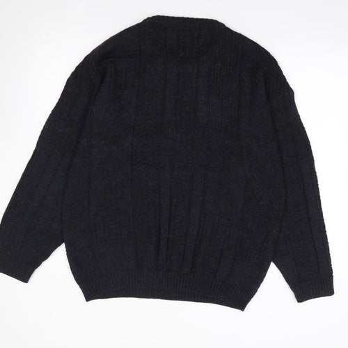 St Bernard Mens Blue Crew Neck  Acrylic Pullover Jumper Size L