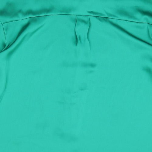 Dunnes Stores Womens Green  Polyester Jersey Button-Up Size 14 Collared