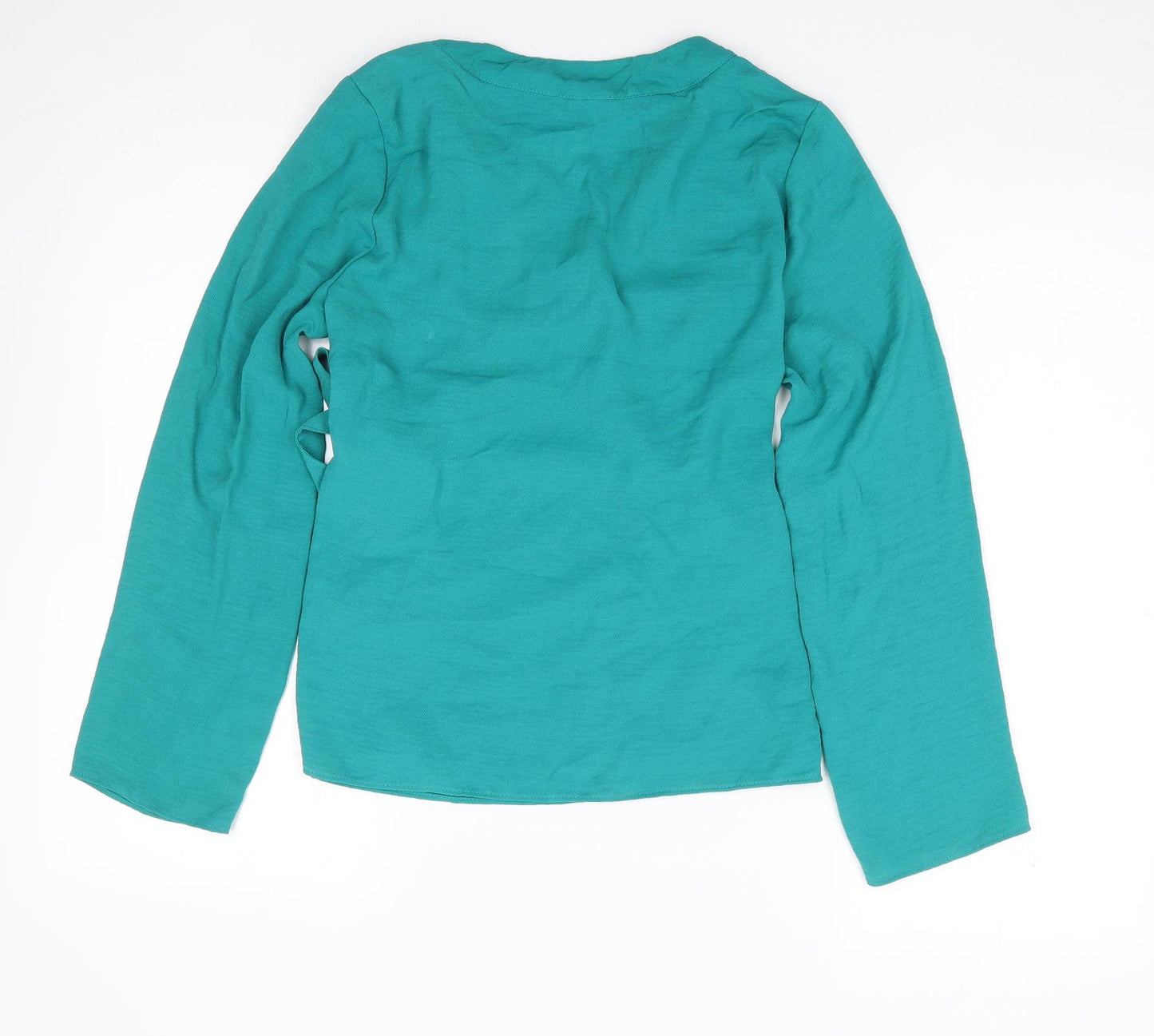 Peacocks Womens Green  Polyester Wrap Blouse Size 8 V-Neck