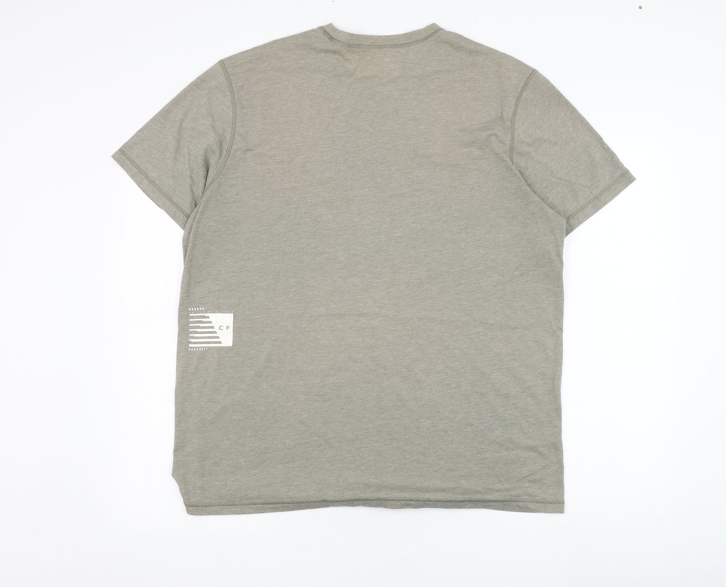Reebok Mens Green  Polyester  T-Shirt Size XL Round Neck