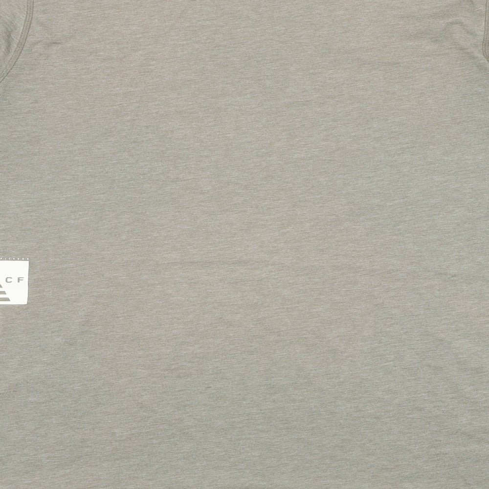 Reebok Mens Green  Polyester  T-Shirt Size XL Round Neck