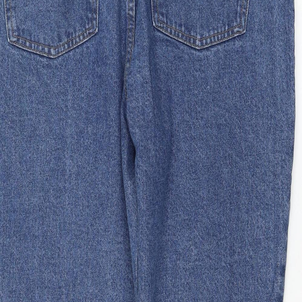 Primark Womens Blue  Cotton Straight Jeans Size 16 L27 in Regular Zip