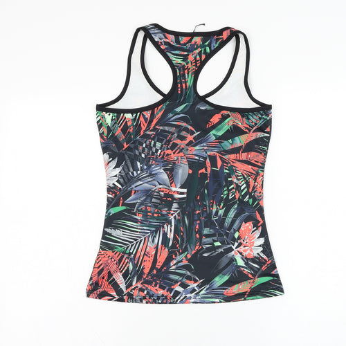 Atmosphere Womens Black Floral Polyester Basic Tank Size 12 Round Neck Pullover