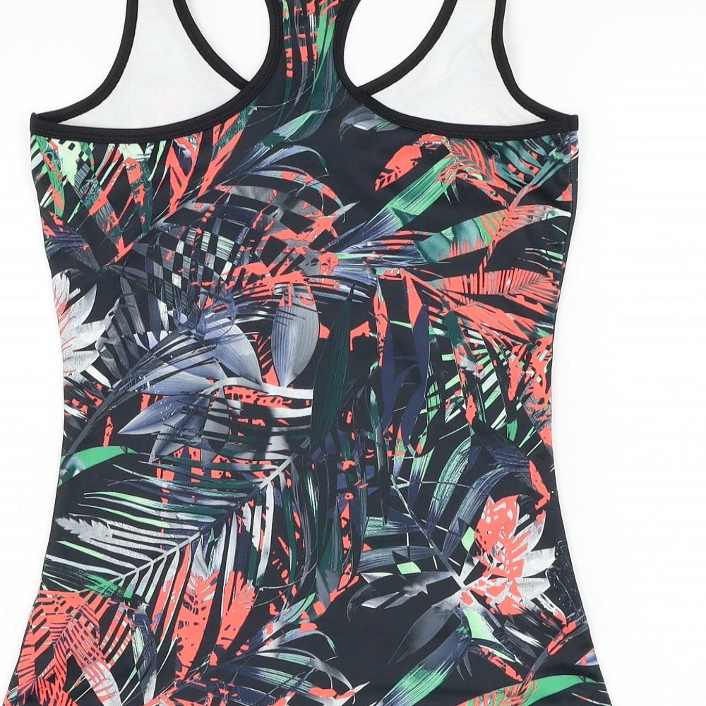 Atmosphere Womens Black Floral Polyester Basic Tank Size 12 Round Neck Pullover