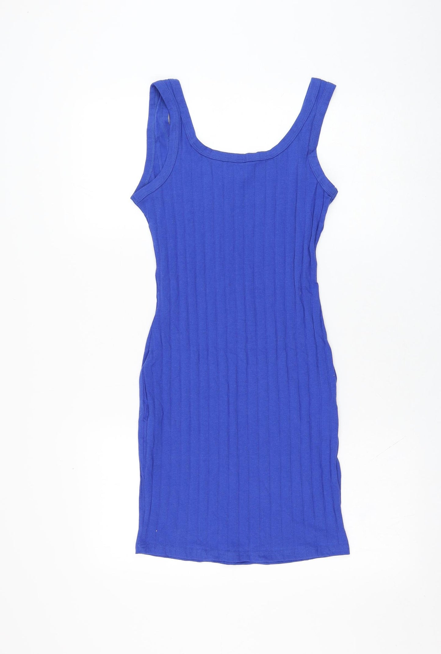 SheIn Womens Blue  Cotton Pencil Dress  Size 8  Round Neck Pullover