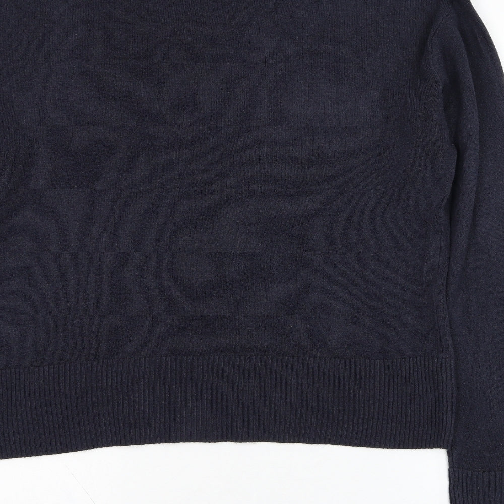 Marks and Spencer Womens Blue V-Neck  Acrylic Pullover Jumper Size 18