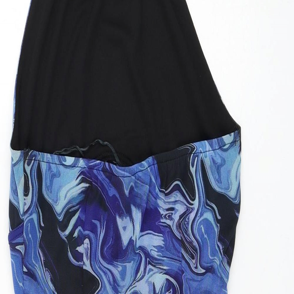 NaaNaa Womens Blue  Polyester Pencil Dress  Size 6  Halter Pullover