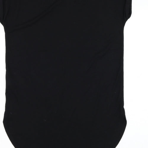 Primark Womens Black  Polyester Basic T-Shirt Size 6 Round Neck - Slogan