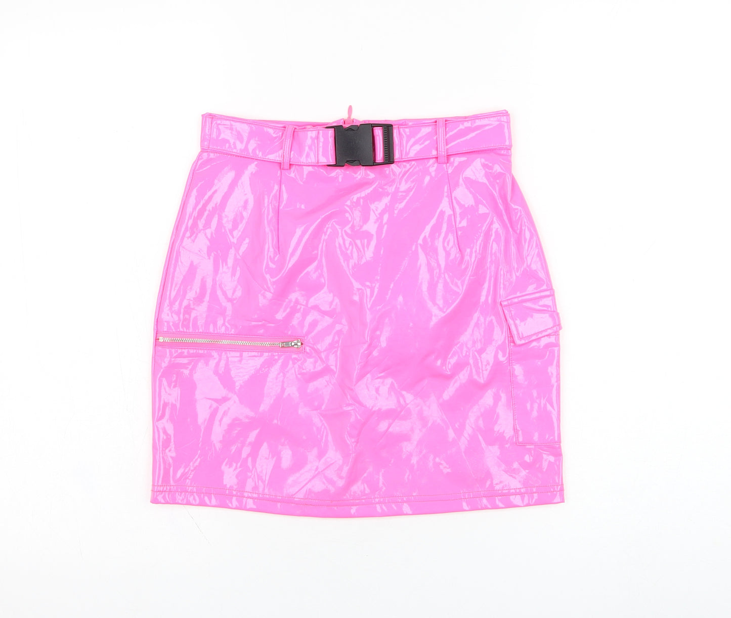 NaaNaa Womens   Polyurethane Straight & Pencil Skirt Size 8   Zip