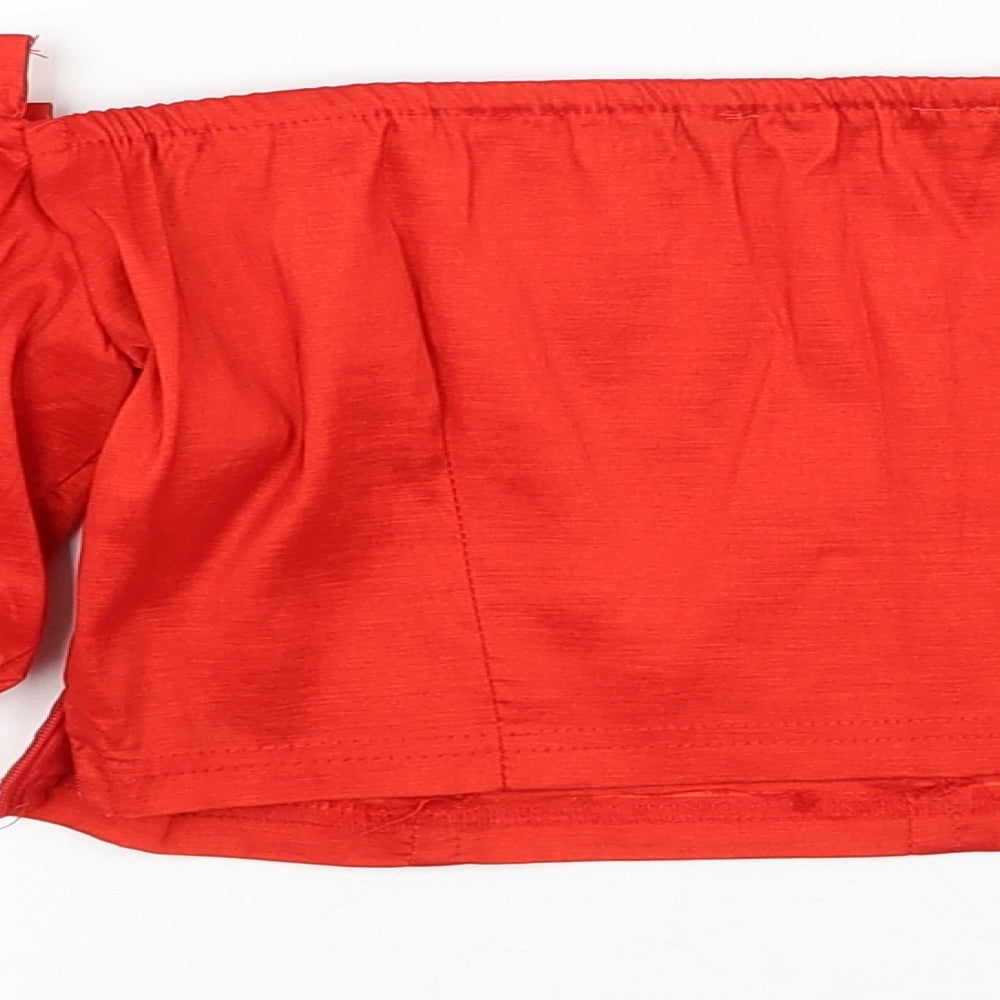 NaaNaa Womens Red  Polyester Cropped Tank Size 12 Square Neck