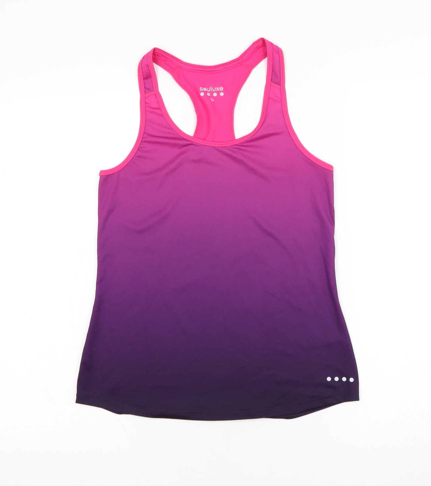 Souluxe Womens Pink  Polyester Basic Tank Size S Round Neck Pullover