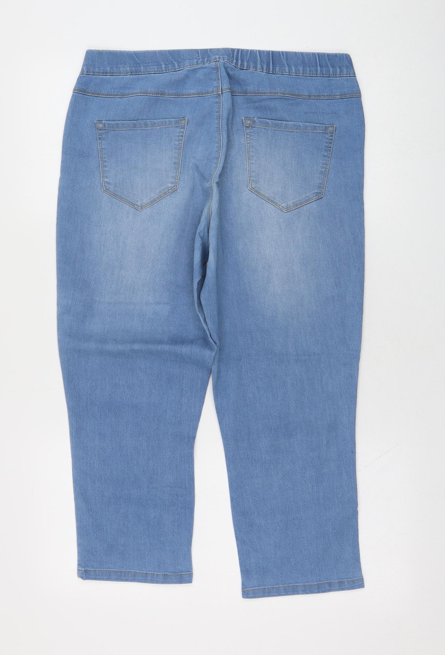 George Womens Blue  Cotton Cropped Jeans Size 14 L21 in Regular