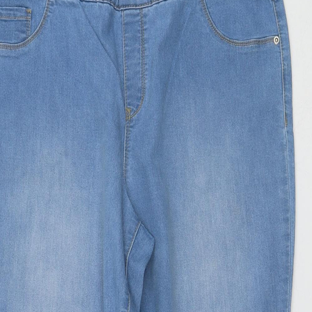 George Womens Blue  Cotton Cropped Jeans Size 14 L21 in Regular
