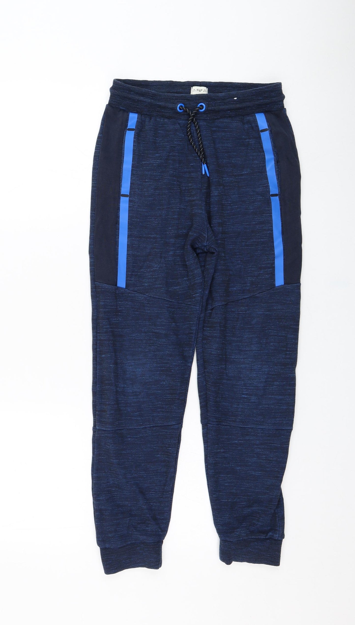 F&F Boys Blue  Cotton Jogger Trousers Size 10-11 Years  Regular Pullover