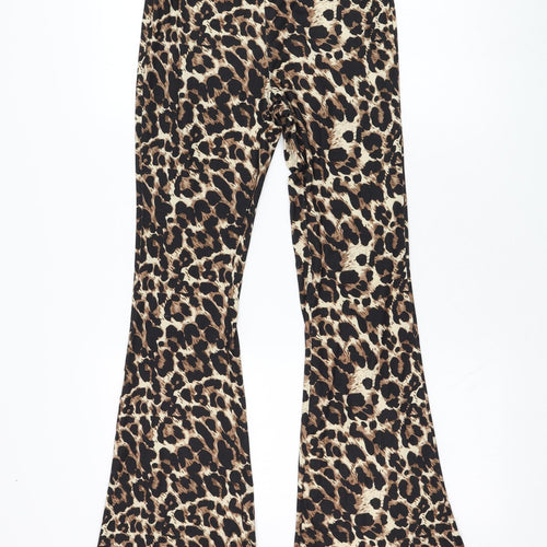 SheIn Womens Brown Animal Print Polyester Jogger Leggings Size 6 L30 in   - Flares