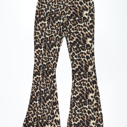 SheIn Womens Brown Animal Print Polyester Jogger Leggings Size 6 L30 in   - Flares