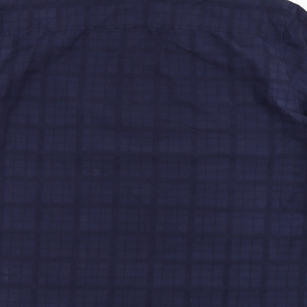Marks and Spencer Mens Blue  Modal  Button-Up Size 2XL Collared Button