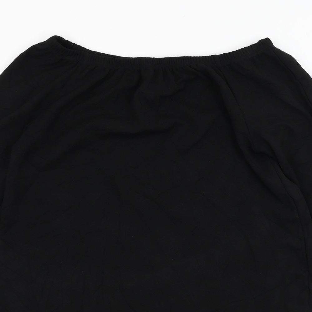 New Look Womens Black  Polyester Basic Blouse Size 10 Round Neck