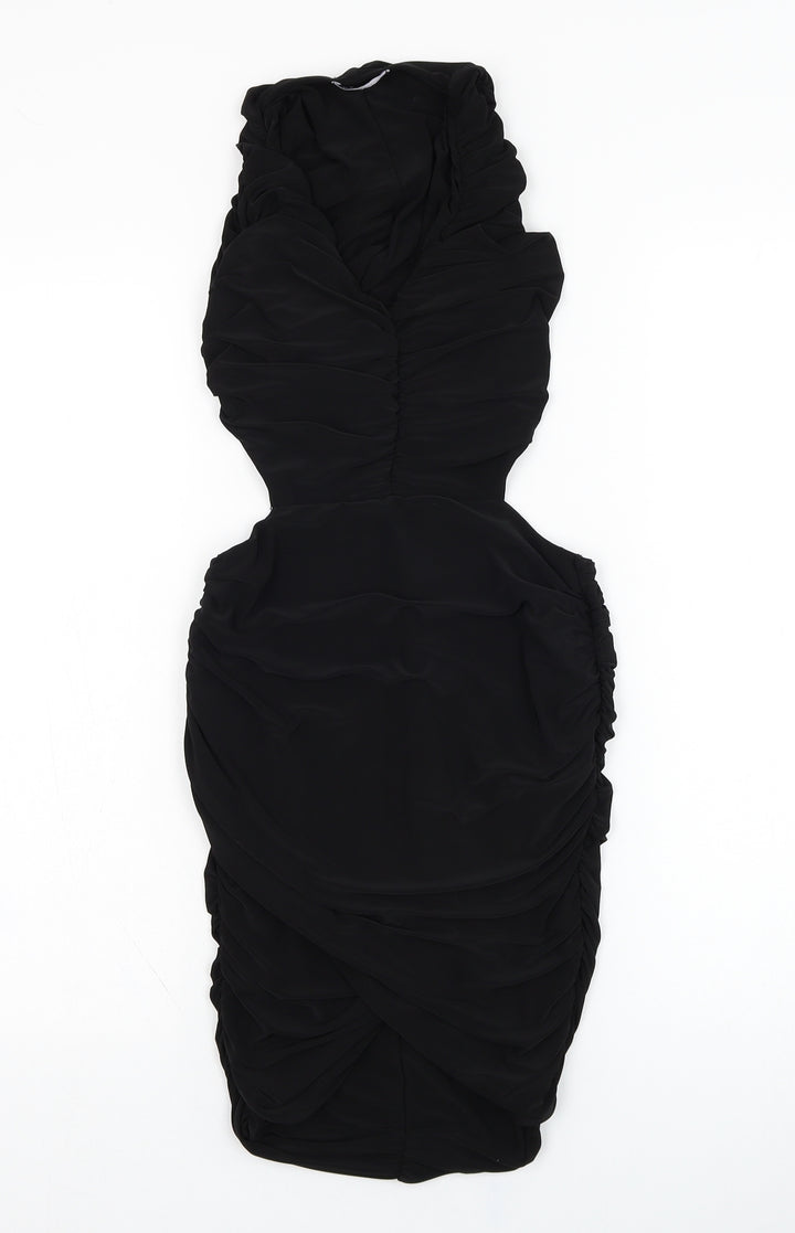 Stylewise Womens Black  Polyester Pencil Dress  Size 8  V-Neck Pullover