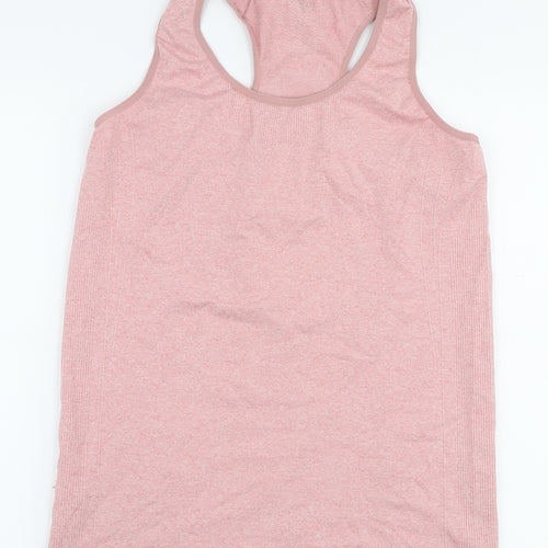 Dunnes Stores Womens Pink  Nylon Basic Tank Size M Round Neck Pullover