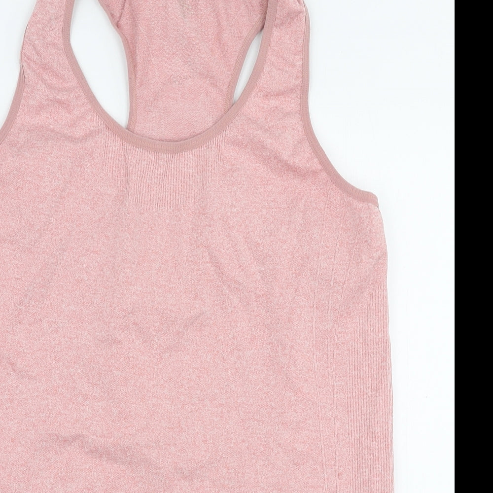 Dunnes Stores Womens Pink  Nylon Basic Tank Size M Round Neck Pullover