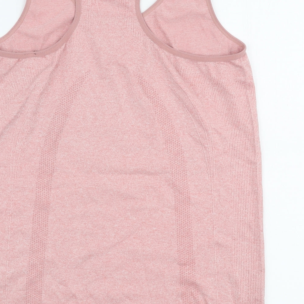 Dunnes Stores Womens Pink  Nylon Basic Tank Size M Round Neck Pullover