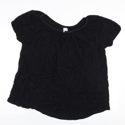Peppercorn Womens Black  Polyester Basic Blouse Size XL Round Neck
