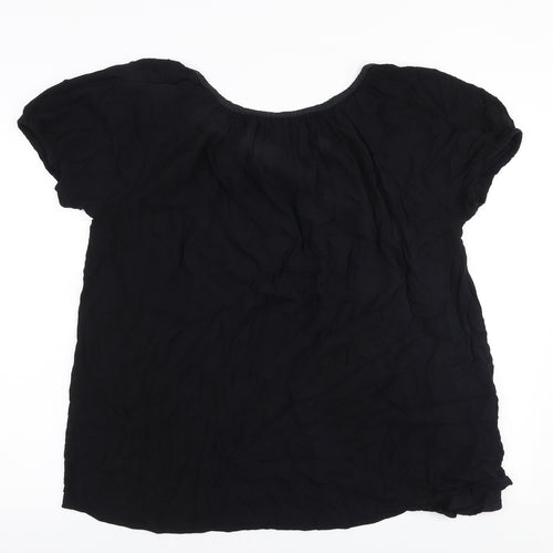 Peppercorn Womens Black  Polyester Basic Blouse Size XL Round Neck