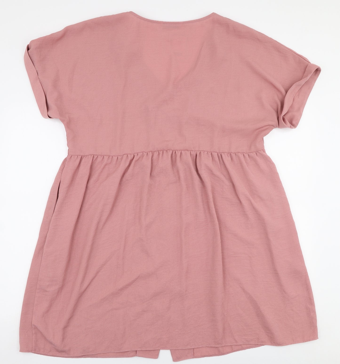 George Womens Pink  Polyester Skater Dress  Size 18  V-Neck Button