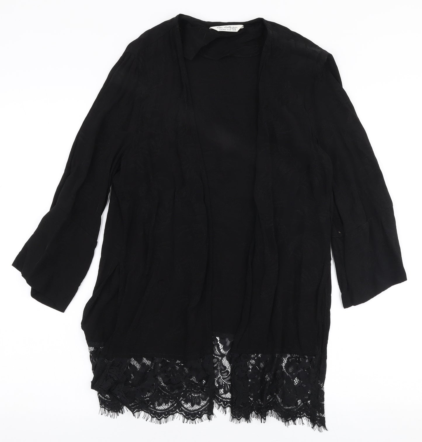 Miss Selfridge Womens Black V-Neck  Nylon Cardigan Jumper Size M