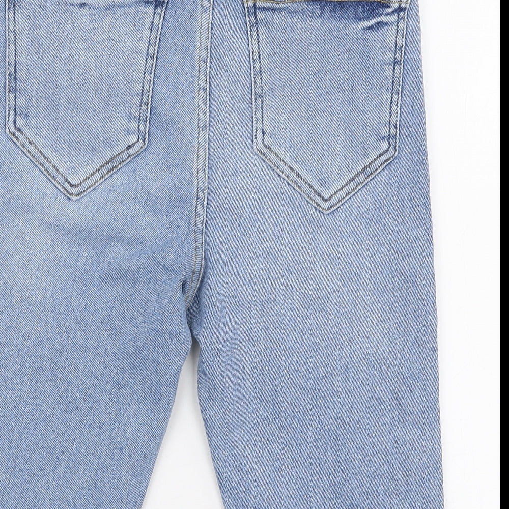 River Island Womens Blue  Cotton Biker Shorts Size 10 L12 in Regular Zip