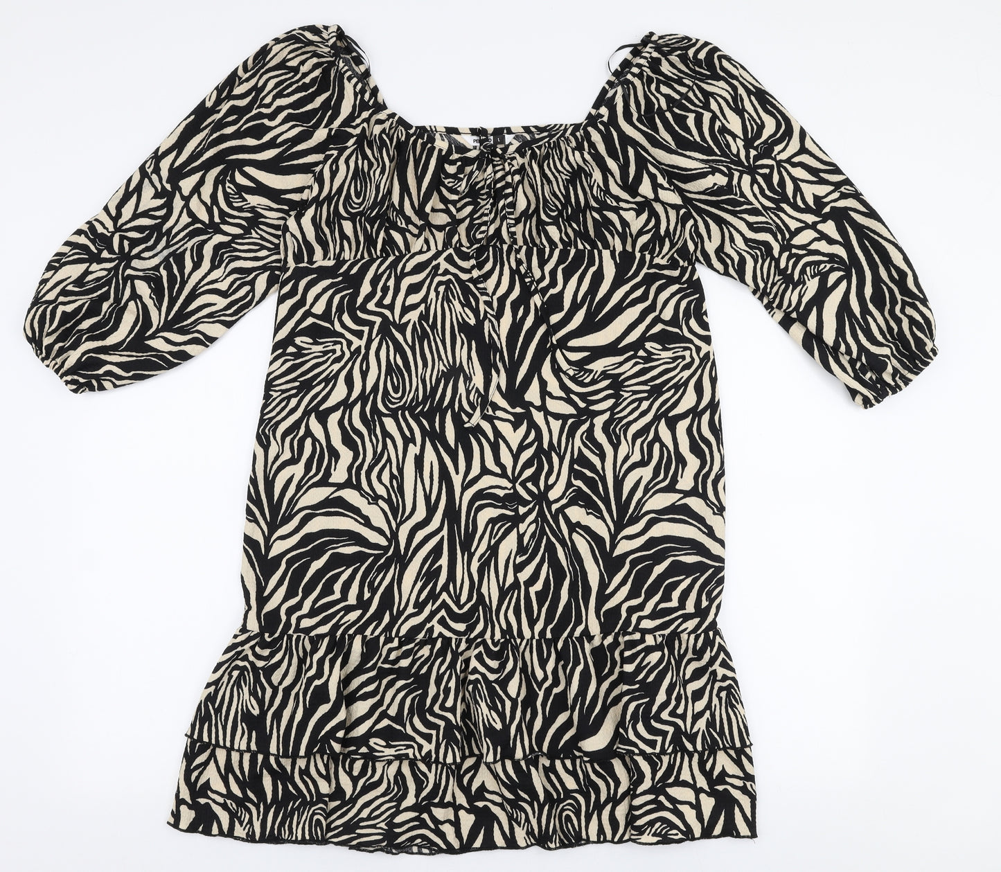 Pep & co Womens Multicoloured Animal Print Polyester Trapeze & Swing  Size L  Square Neck Pullover