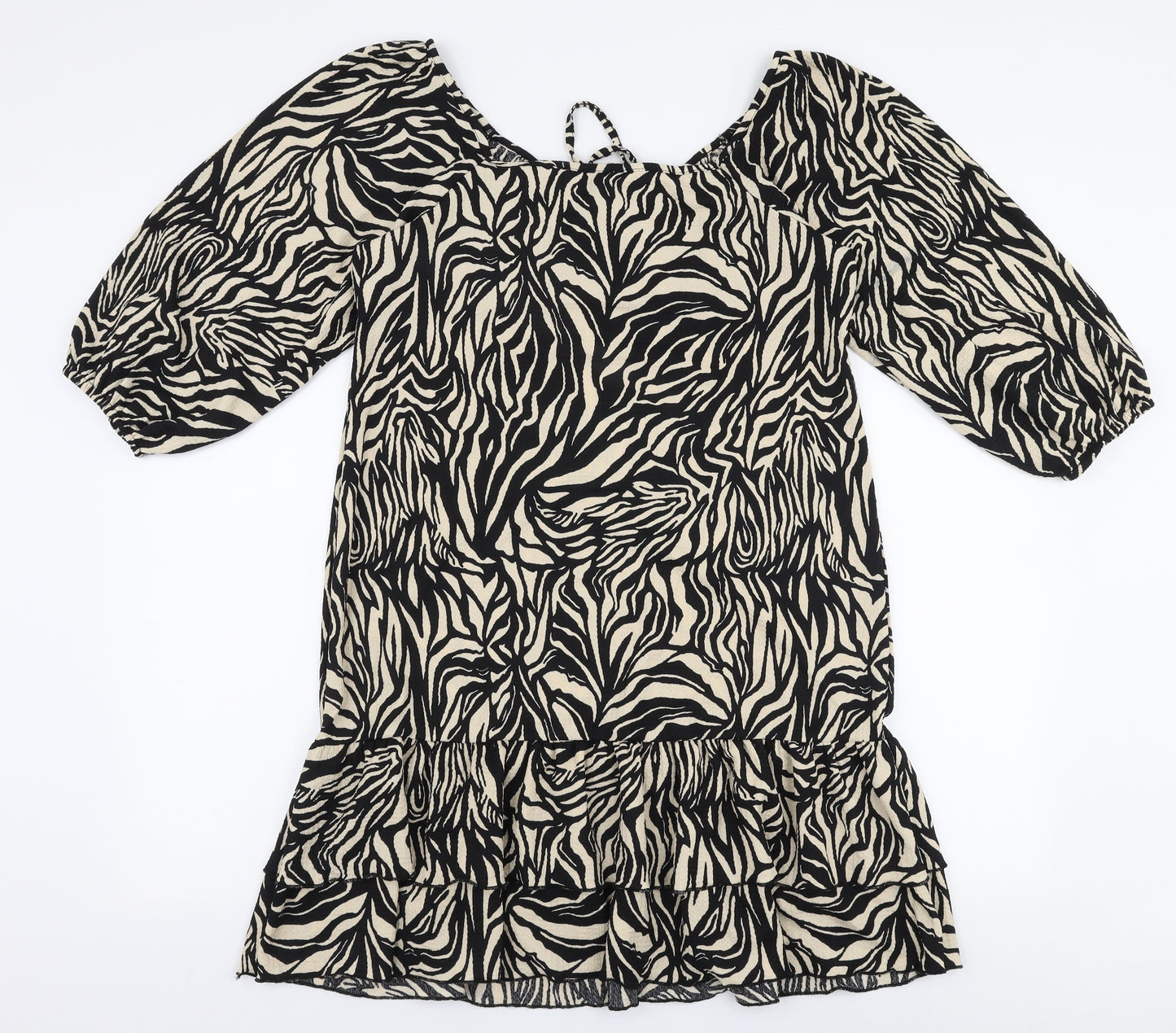 Pep & co Womens Multicoloured Animal Print Polyester Trapeze & Swing  Size L  Square Neck Pullover