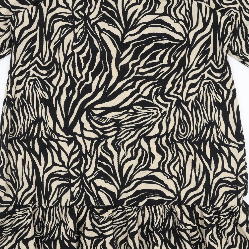 Pep & co Womens Multicoloured Animal Print Polyester Trapeze & Swing  Size L  Square Neck Pullover