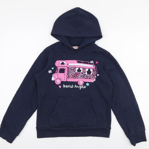 Board Angels Girls Blue  Cotton Pullover Hoodie Size 11-12 Years  Pullover