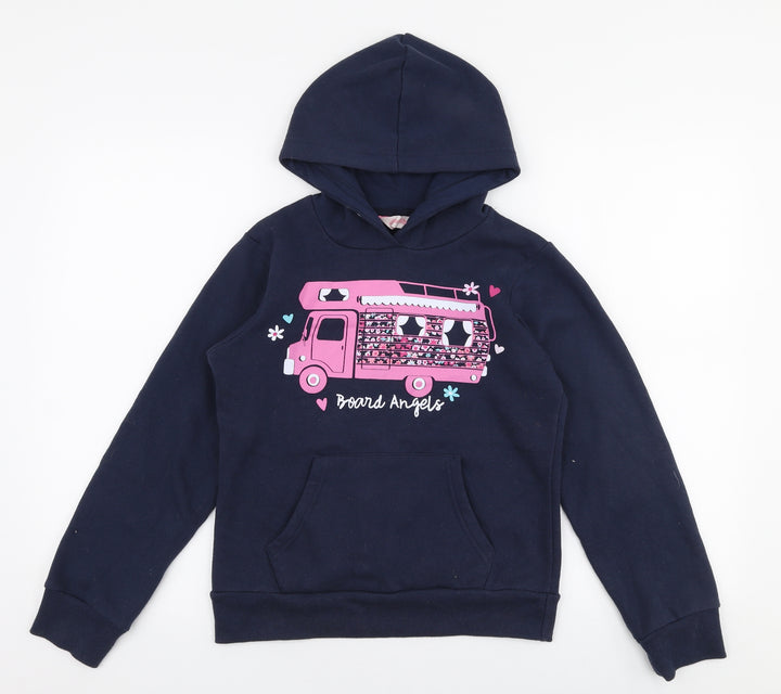 Board Angels Girls Blue  Cotton Pullover Hoodie Size 11-12 Years  Pullover