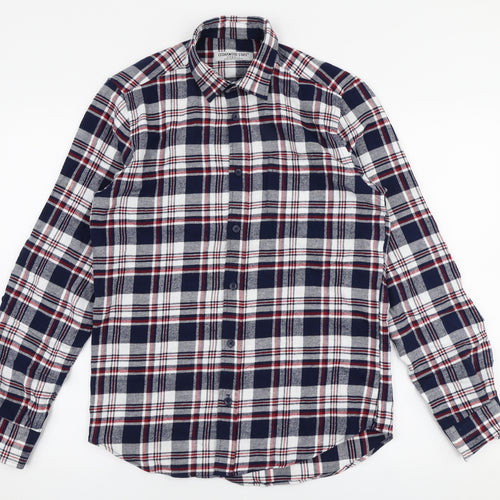 Cedar Wood State Mens Multicoloured Plaid Cotton  Button-Up Size XS Collared Button