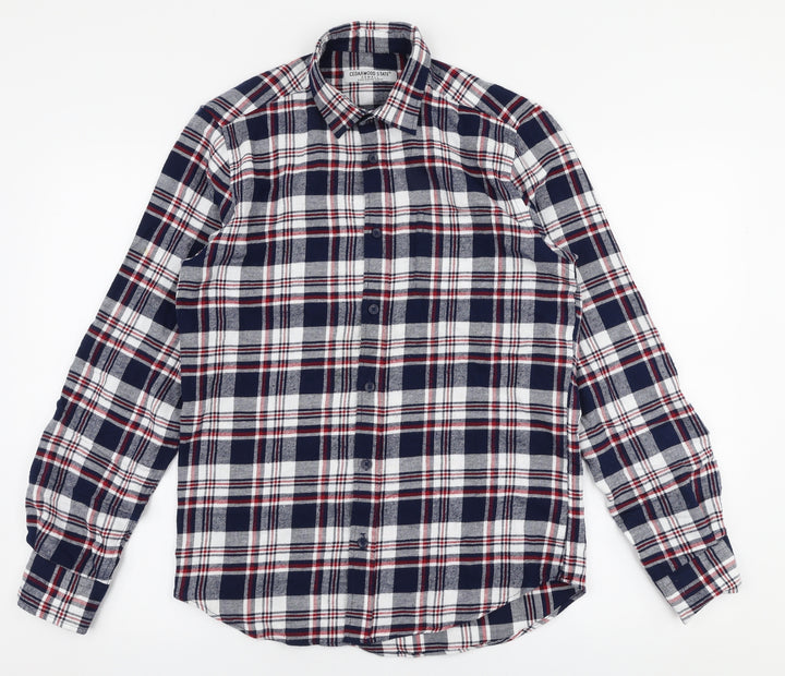 Cedar Wood State Mens Multicoloured Plaid Cotton  Button-Up Size XS Collared Button