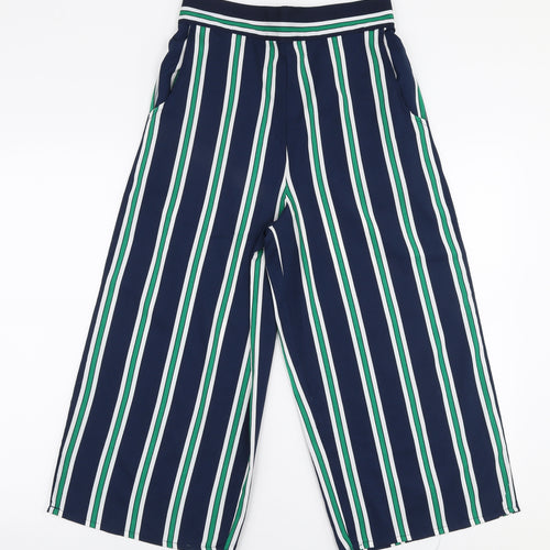 QED London Womens Multicoloured Striped Polyester Capri Trousers Size 10 L20 in Regular