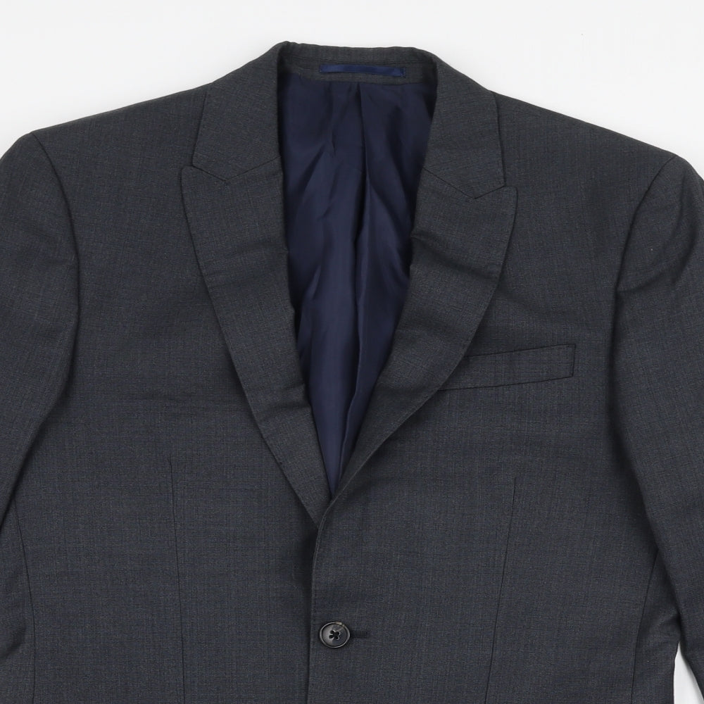 River Island Mens Grey  Polyester Jacket Suit Jacket Size 36